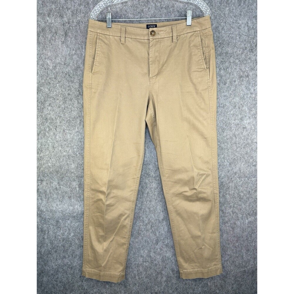 J. Crew Women Pants High-Rise Girlfriend Chino Khaki Tan Business Casual Sz 8